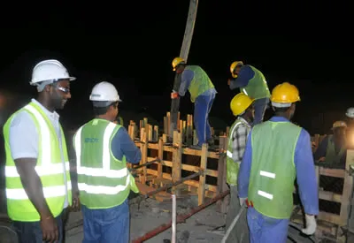 August 10, 2010 - Night Shift Work - Congreting of Beam of Container Foundation / — TRANSCO Contract No. N-7641
