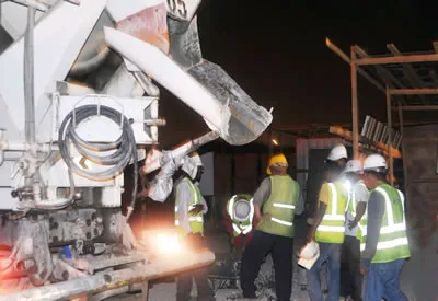 August 10, 2010 - Night Shift Work - Congreting of Beam of Container Foundation / — TRANSCO Contract No. N-7641