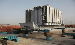 August 16, 2012 - Positioning of 132/11 kV 40MVA Power Transformer coming from Yas Island Site. — TRANSCO(2011) Contract No. N-11777(COMPLETED)