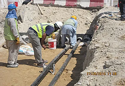 September 27, 2010 - Cable pulling at Span 06 inside green area at Yas Island — SUDKABEL – Project- N-6526 – Yas Island