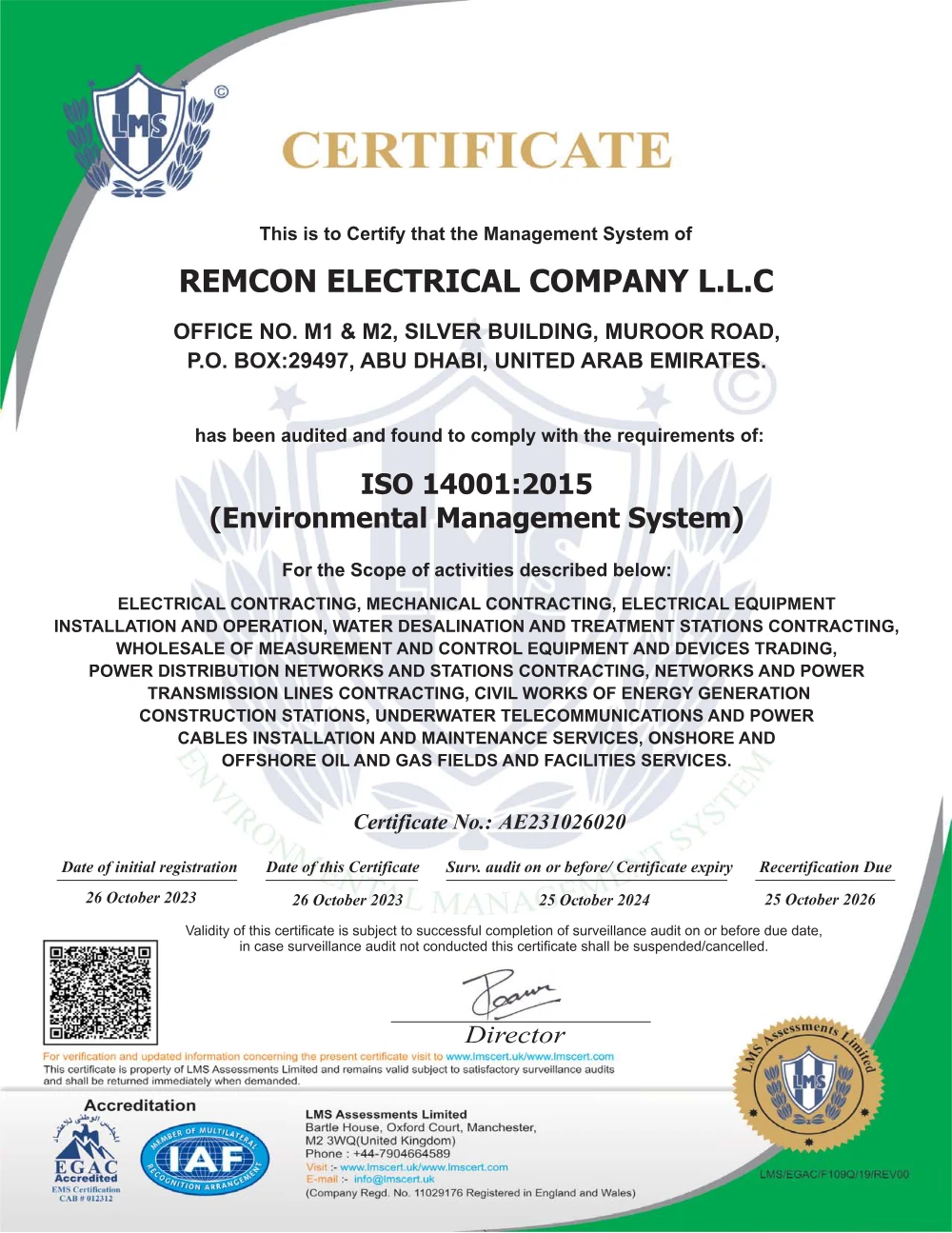 ISO 14001 — Environmental Management System