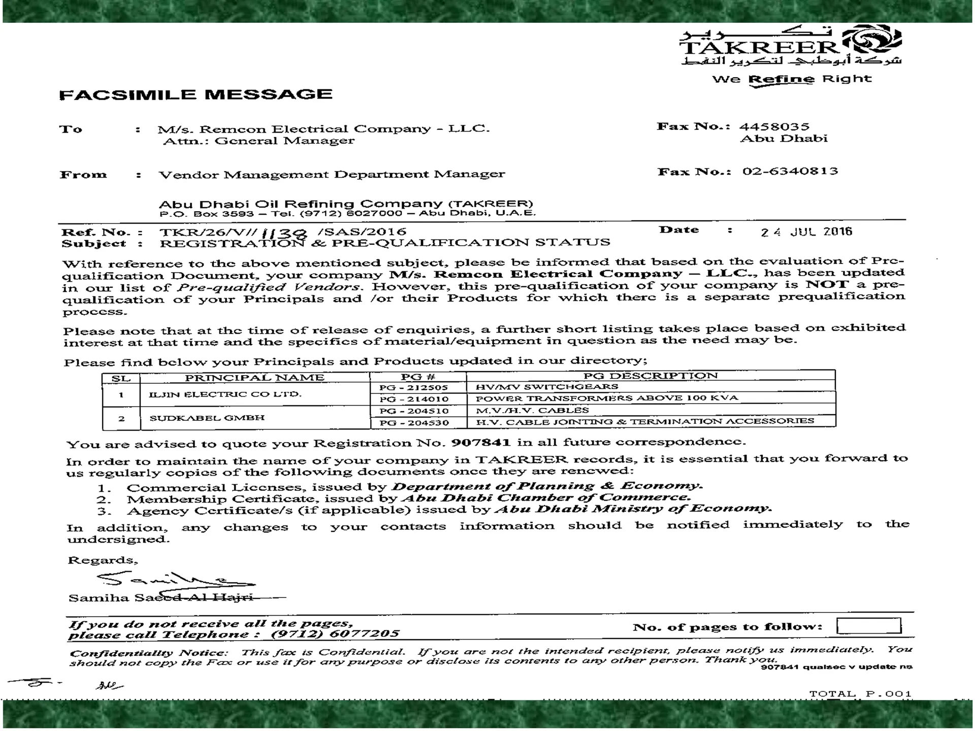 Approval from Utilities