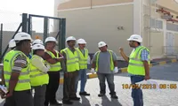 Toolbox talk with the site team ahead of a planned shutdown
